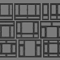 Assorted Window Frame Designs With Multiple Sizes And Structural Layouts 3d model
