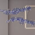 Transparent Light Blue Cloud Shaped Chandelier For Modern Minimalist Interior 3d model
