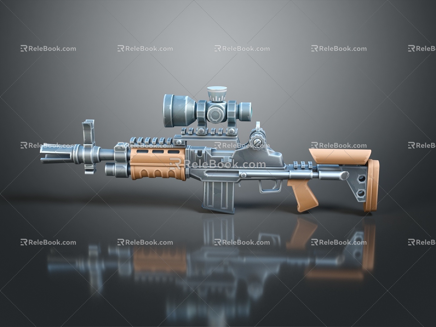 Sniper rifle sight sniper rifle sci-fi sniper rifle semi-automatic rifle combat rifle 3d model