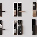 Smart door lock door handle fingerprint password electronic lock 3d model