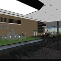 Modern Sales Office Interior Design Featuring Model Display And Reception Area With Wooden Decor And Lighting