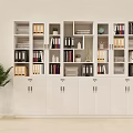 White Storage Bookcase With Multiple Shelves Holding File Folders Books Plants And Decor