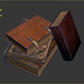 Elegant Classic Stack of Vintage Leather Books for Home Decorative Collection