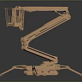 Golden Aerial Work Platform With Articulating Boom Tracked Chassis And Work Basket 3d model