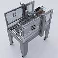Industrial Equipment With Automated Conveyor System And Transparent Safety Guards For Cardboard Box Handling