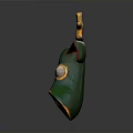 Green Deer Head Decorative Ornament With Gold Antlers Red Ears And Big Eyes
