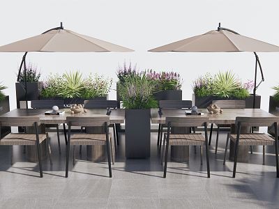 Modern Outdoor Tables and Chairs Cafe Commercial Outside Plant Flower Beds Flowers and Plants Flower Boxes model