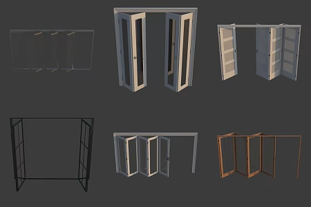 Balcony Folding Door Screen 3d model