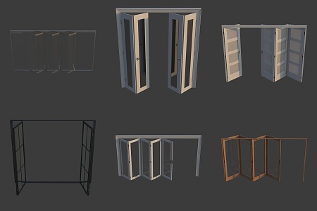 Balcony Folding Door Screen 3d model