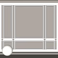 Elegant Gray Feature Wall With White Decorative Molding And Textured Surface 3d model