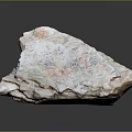 Natural Raw Stone With Rough Surface White Red Spots And Natural Shape 3d model