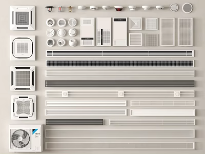 AC Air Vents Various Modern Designs and Styles for Interior Decoration 3d model