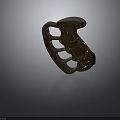 Brown Textured Equipment Accessory With Ergonomic Grip And Metal Accent Design Features
