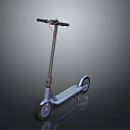 Modern Silver Electric Scooter With Black Handlebars Two Wheels And Reflective Surface 3d model