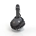 Vintage Medieval Flail Weapon with Chain Wrapped Sphere and Metal Handle