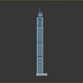 Cartoon Style Blue Tall Building Scene With Dome Top And Base Details
