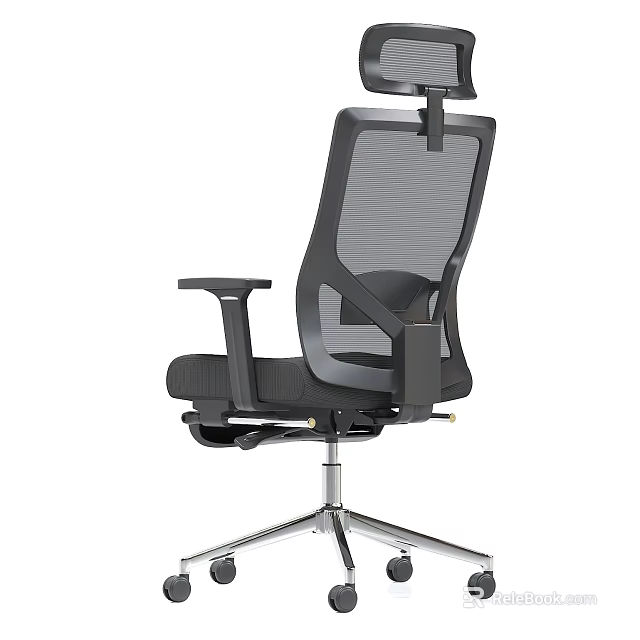 Ergonomic Mesh Office Chair With Adjustable Headrest Armrests And Metal Base 3d model 