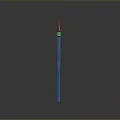 Traditional Metal Spear With Wooden Handle On Gray Gradient Background