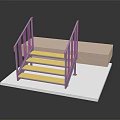 Modern Wooden Stairs With Metal Railings And Platform Step Design