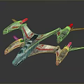 Sci Fi Spaceship With Gray Red Color Shark Mouth Design And Multiple Engines