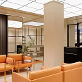 Modern Clothing Store Interior With Display Racks Mirrors Seating And Reception Counter