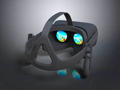 Comfortable Advanced VR Headset With Dual Virtual Reality Screens And Sleek Design 3d model