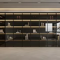 Modern Glass Door Bookcase with Built in LED Lighting and Decorative Items