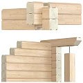 Wooden Structural Components For Construction With Various Beam And Block Designs 3d model