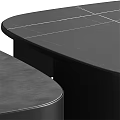 Modern Coffee Table Set of Two with Black Textured Surface and Sleek Lines