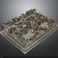 Modern Urban City Block Layout With Surrounding Buildings And Central Square