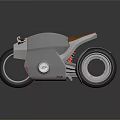 Futuristic Motorcycle Design With Sleek Gray Body Brown Leather Seat And Metallic Wheels
