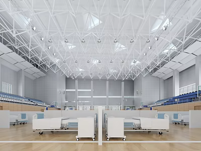 Modern Fitness Gym Interior With Spacious Workout Area And Training Equipment 3d model