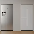 Modern Built in Silver And White Refrigerator Freezer With Water Dispenser In Cabinetry