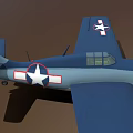 Vintage Blue Military Airplane With White Star Insignia On Wings And Propeller Design