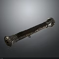 Animal Pattern Decorative Long Object With Shiny Metal Ends And Dark Intricate Design