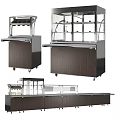 Commercial Display Shelves With Glass Doors Wooden Cabinets And Metal Frames