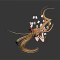 Game Anime Character With Long Golden Hair Red Coat Black Skirt Kneeling With Cards Around