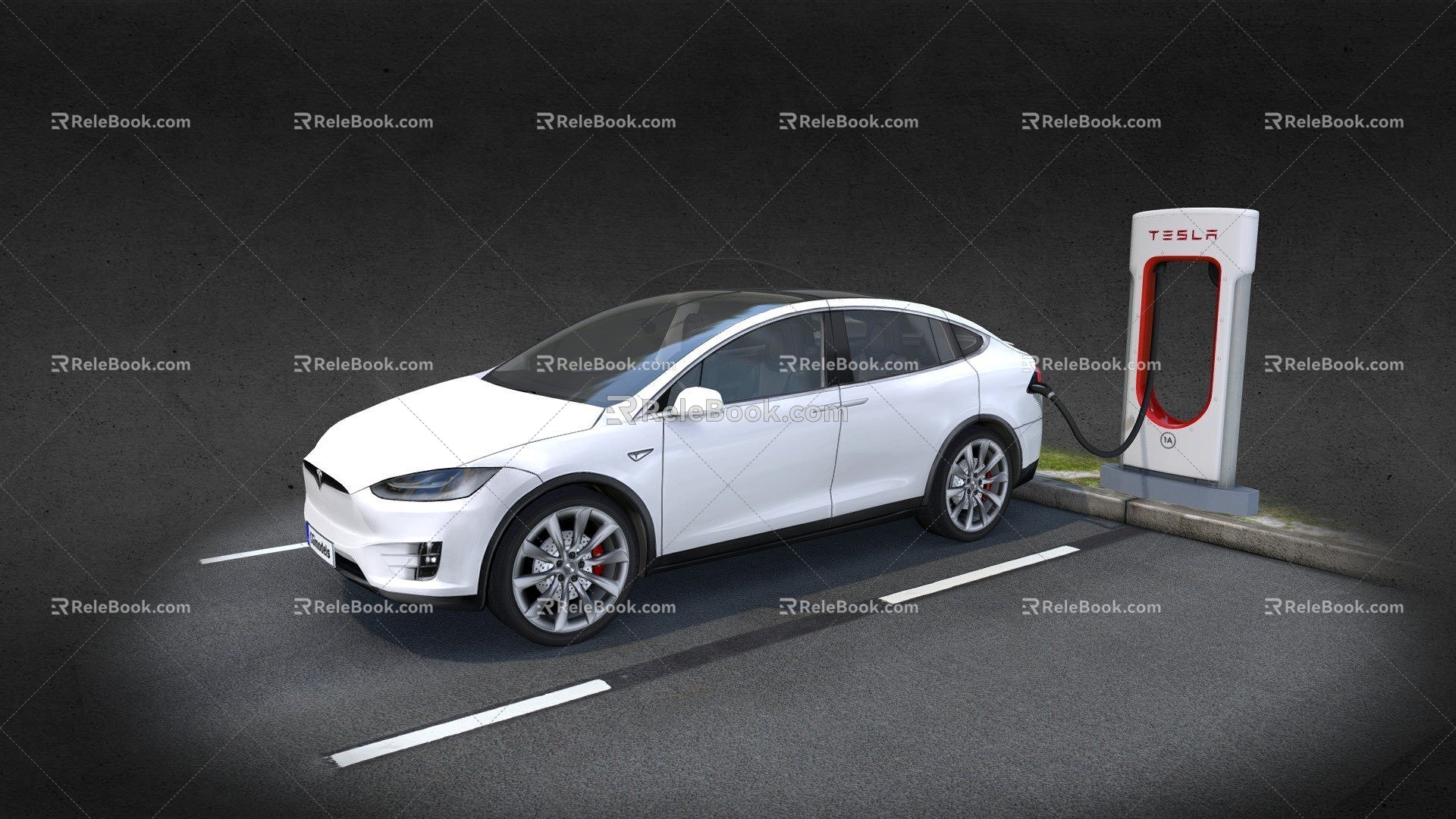 Tesla X luxury car 3d model