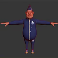 3D Character Man In Blue Zippered Jumpsuit With Pointed Hat Arms Outstretched And Colorful Shoes