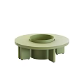 Light Green Round Coffee Table With Geometric Legs And Minimalist Design 3d model