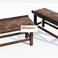 Vintage Wooden Benches With Rustic Aged Wood And Simple Structure Design