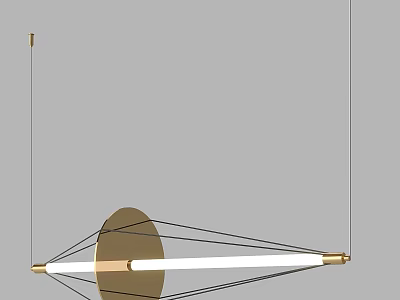 Modern Contemporary Brass Chandelier With Geometric Linear Design For Living Room Lighting 3d model