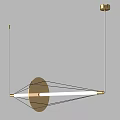 Modern Contemporary Brass Chandelier With Geometric Linear Design For Living Room Lighting