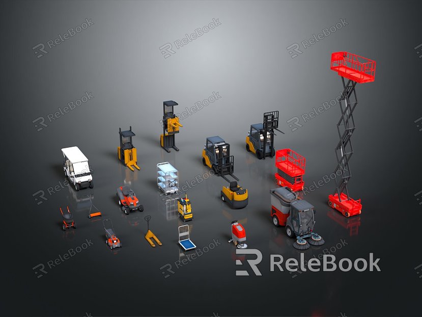 Modern engineering vehicle collection engineering vehicle forklift pallet truck sweeper model