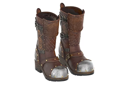 Vintage Leather Boots Vintage Leather Shoes Vintage Leather Shoes Vintage Leather Boots 3d model