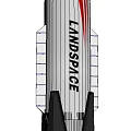 Longspace Rocket Featuring Silver Body Red Stripe Side Ladder And Thrusters 3d model