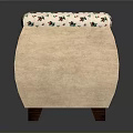 Natural Wicker Single Chair With White Floral Pattern Cushion And Handwoven Design