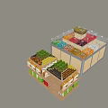 Supermarket Fruit Display Shelf Candy Display Rack Display Cabinet 3d model