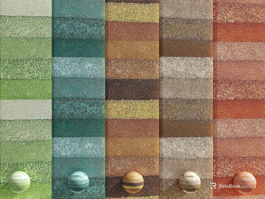 Multiple Colored Wall Panels Display Various Color Samples for Interior Design 3d model 