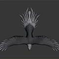 Flying Eagle With Spreading Wings Dark Green And White Feathers Yellow Beak And Talons
